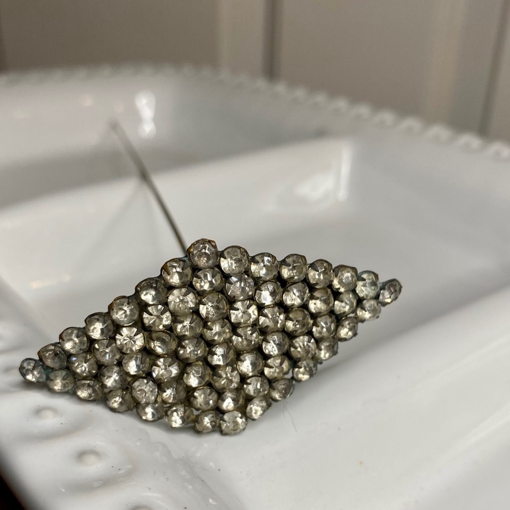 Antique Diamond Shaped Rhinestone Hat Pin 💎 - Picture 10 of 16